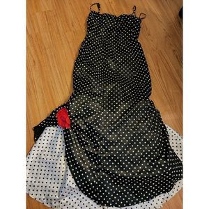 Vintage Jessica McClintock Gunne Sax Dress Polka Dot Long Womens Size 10